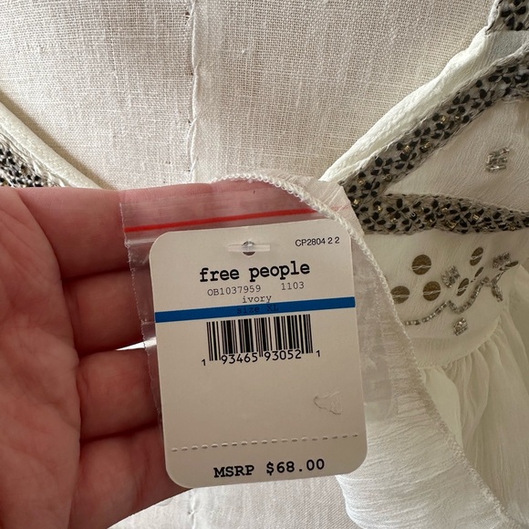 White Free Prople Embellished Cami - Picture 5 of 5
